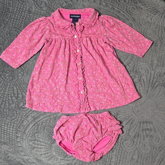 Ralph Lauren Other - 🔥🔥Ralph Lauren Pink Floral Baby Dress Set